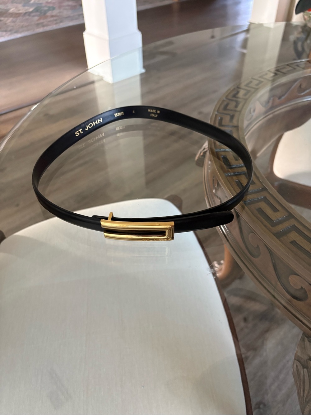 🖤🖤ST.JOHN SMOOTH BLACK ITALIAN LEATHER BELT!🖤🖤VINTAGE!